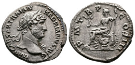 Hadrian (117-138 AD.) AR Denarius (18,5 mm, 3,10 g.), Rome, 119-122 AD. IMP CAESAR TRAIAN HADRIANVS AVG Laureate head of Hadrian to right. Rev. P M TR...