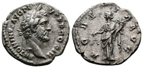 Antoninus Pius (138-161 AD.) AR Denarius (18,5mm, 3,20 g.) Rome, ca. 140-143 AD. ANTNONINVS AVG PI-VS P P COS III, laureate head of Antoninus Pius rig...