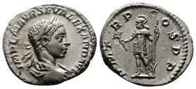 Severus Alexander (222-235 AD). AR Denarius (19,5 mm, 3.41 g) Rome, 222 AD. IMP C M AVR SEV ALEXAND AVG, laureate, draped and cuirassed bust right, se...