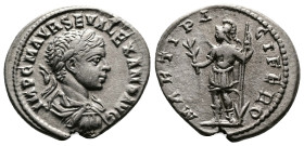 Severus Alexander (222-235 AD.) AR Denarius (19.5 mm, 3.10 g.). Rome mint, struck 222 AD. IMP C M AVR SEV ALEXAND AVG, laureate, draped and cuirassed ...