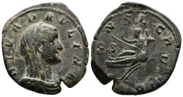Diva Paulina (died before 235 AD.) AE Sestertius (30 mm, 17,21 g.) Rome, 236 AD. DIVA PAVLINA Veiled and draped bust of Diva Paulina to right. Rev. CO...