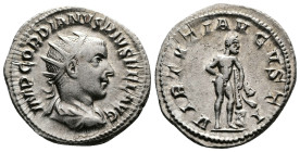 Gordian III (238-244 AD.) AR Antoninian (22,5mm, 4,28g.) Rome 241-243 AD. IMP GORDIANVS PIVS FEL AVG. Radiate, draped and cuirassed bust right. Rev. V...