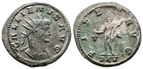 Gallienus (253-268 AD.) AE (silvered) Antoninianus (21 mm, 3.29 g.), Antiochia, 266-268 AD. GALLIENVS AVG Radiate and cuirassed bust of Gallienus to r...