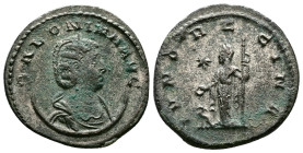 Salonina (254-268 AD.) AE (silvered) Antoninianus (21,5mm, 3.36 g.) Antioch, 263 AD. SALONINA AVG Diademed and draped bust of Salonina to right, set o...
