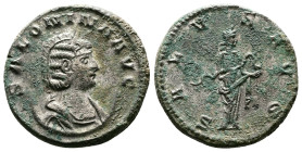 Salonina (254-268 AD.) AE (silvered) Antoninianus (19,5mm, 4,36 g.) Antiochia, 266-267 AD. SALONINA AVG Diademed and draped bust of Salonina to right,...