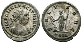 Tacitus (275-276 AD.) AE (silvered) Antoninianus (22 mm, 3.41 g.), Rome, early 276-June 276 AD. IMP C M CL TACITVS AVG Radiate and cuirassed bust of T...