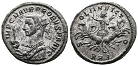 Probus (276-282 AD.) AE (silvered) Antoninianus (23,5mm, 3,68g.) Serdica. IMP C M AVR PROBVS P F AVG. Radiate and mantled bust left, holding eagle-tip...