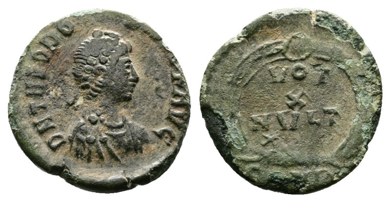 Theodosius I (379-395 AD.) AE 4 (12,5mm, 0,92g.) Thessalonica, struck 383-388 AD...