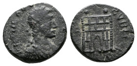Theodosius I (379-395 AD). AE 4( 12,5mm, 1,50g.). Heraclea?. D N THEODOSIUS P F AVG. Diademed, draped and cuirassed bust right. Rev: VOT / X / MVLT / ...