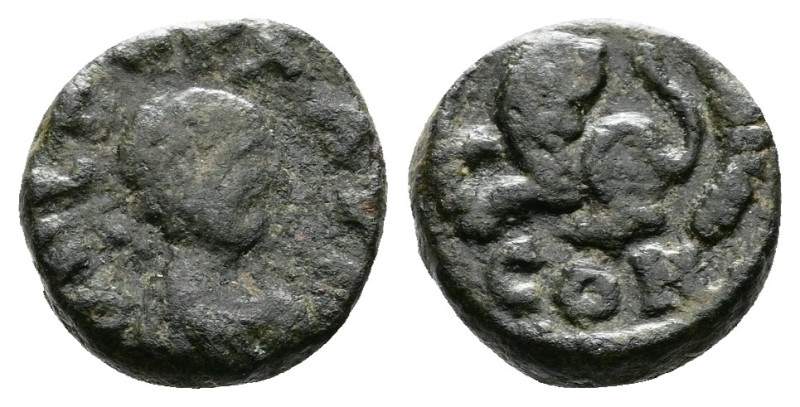 Leo I (457-474 AD). AE 4 (10,5mm, 1,40g.) Constantinople. D N LEO P F AVG. Diade...