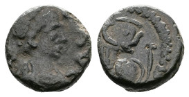 Leo I (457-474 AD). AE 4 (9,5mm, 1,28g.) Constantinople. [D N LEO P F AVG]. Diademed, draped and cuirassed bust right. Rev. CON. Lion almost standing,...