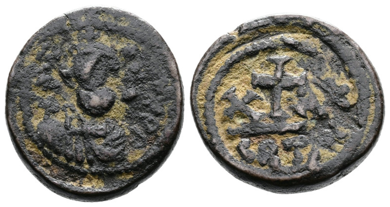 Constans II. (641-668 AD.) Æ 1/2 Follis (21mm, 7,48 g.). Carthage mint. Struck 6...