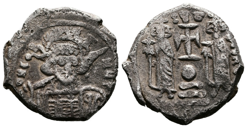 Constantine IV Pogonatus, with Heraclius and Tiberius. (668-685 AD.) AR Hexagram...