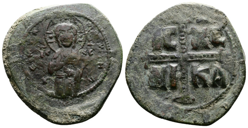 Michael IV Paphlagonian (1034-1041 AD.) Anonymous Æ Follis Class C (30mm, 10,45g...