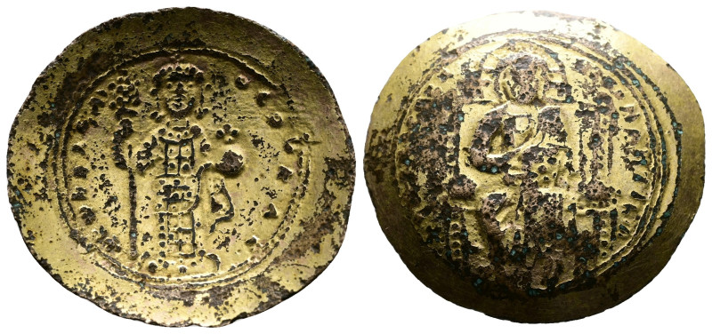 Constantinus X Ducas (1059-1067 AD). Gilded Histamenon-Suberat/ Foure (26,5mm, 3...