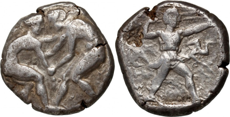 Greece, Pamphylia, Aspendos, Stater c. 385-370 BC, wrestlers Weight 10,99 g, 20 ...