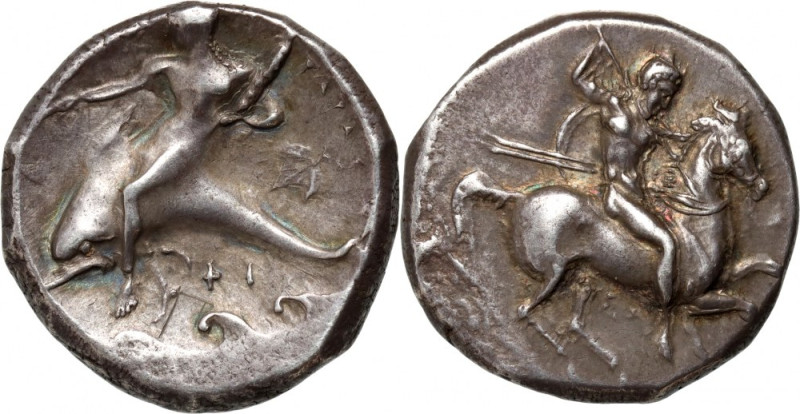 Greece, Calabria, Tarentum, Stater 3rd century BC Weight 7,97 g, 20 mm. Beautifu...