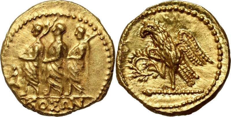 Greece, Thrace, Koson, Brutus 42-29 BC, Stater Gold 8,37 g, 19 mm. Attractive co...