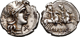 Roman Republic, Cn. Lucretius Trio 136 BC, Denar, Rome