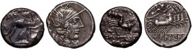 Roman Republic, Lot of 2 Denar, M. Aemilius Scaurus and P. Plautius Hypsaeus 58 BC, M. Fannius 123, BC, Rome