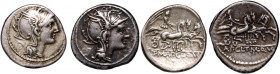 Roman Republic, Lot of 2 Denar, Ap.C.Pulcher Q.Urbinus T.Manlius Mancinus 111/110 BC, Rome