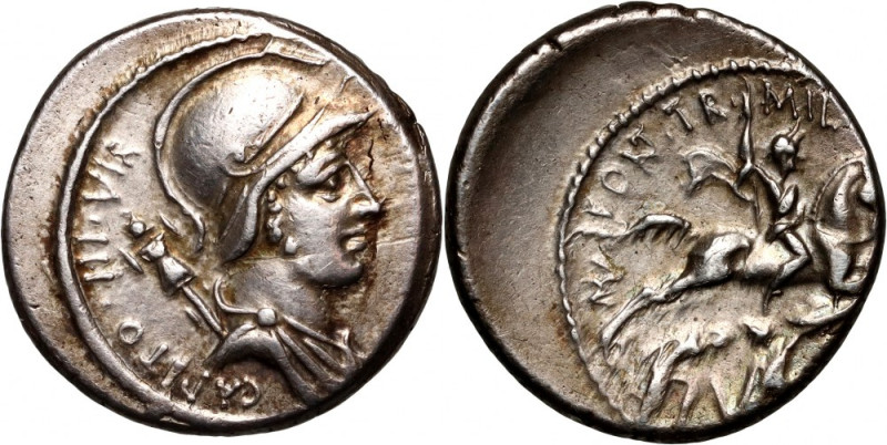 Roman Republic, P. Fonteius Capito 55 BC, Denar, Rome Weight 4,03 g, 19 mm. Subt...