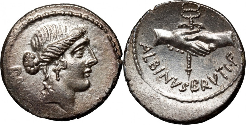 Roman Republic, D. Iunius Brutus Albinus 48 BC, Denar, Rome Weight 3,64 g, 18 mm...