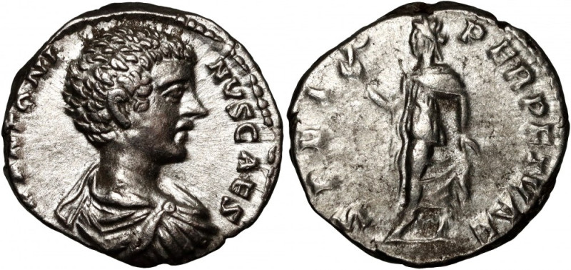 Roman Empire, Caracalla as Caesar 196-198, Denar, Rome Weight 3,09 g, 17 mm. Sca...