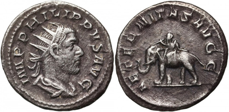 Roman Empire, Philip I Arab 244-249, Antoninianus, elephant, Rome Weight 3,71 g,...