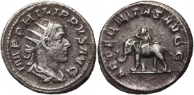 Roman Empire, Philip I Arab 244-249, Antoninianus, elephant, Rome