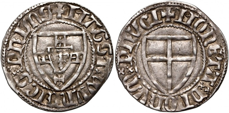 Zakon Krzyżacki, Winrych von Kniprode 1351-1382, szeląg Waga 1,76 g. Ładnie wybi...