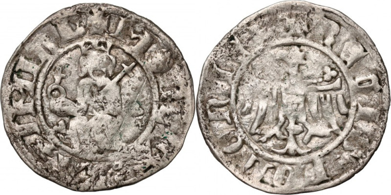 Kazimierz III Wielki 1333-1370, kwartnik, Kraków Waga 1,61 g. Odmiana z koroną i...