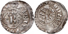 Kazimierz III Wielki 1333-1370, kwartnik ruski, błąd - MONTA, Lwów R5