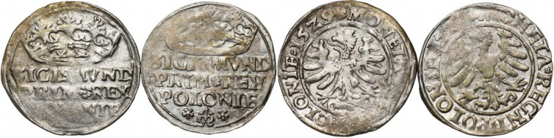 Zygmunt I Stary, zestaw 2 x grosz 1529, Kraków Stany ok. 2. Reference: Kopicki 4...