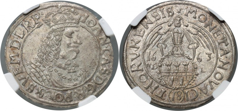 Jan II Kazimierz, ort 1663 HD-L, Toruń Reference: Kopicki 8327 (R1)
Grade: NGC ...