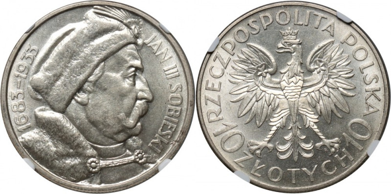 II RP, 10 złotych 1933, Warszawa, Jan III Sobieski Piękny, menniczy egzemplarz. ...