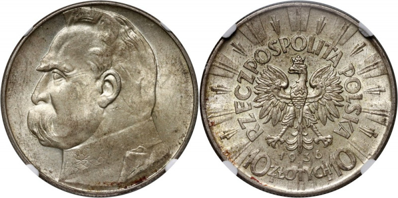 II RP, 10 złotych 1936, Warszawa, Józef Piłsudski Reference: Parchimowicz 124c
...