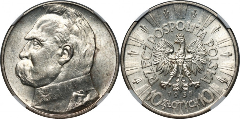 II RP, 10 złotych 1937, Warszawa, Józef Piłsudski Reference: Parchimowicz 124d
...