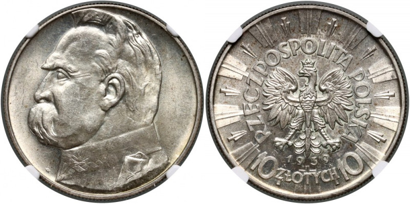 II RP, 10 złotych 1939, Warszawa, Józef Piłsudski Reference: Parchimowicz 124f
...