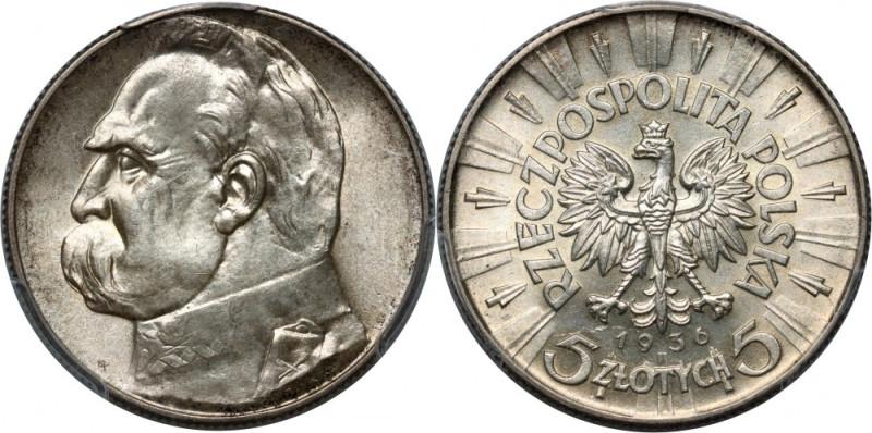 II RP, 5 złotych 1936, Warszawa, Józef Piłsudski Reference: Parchimowicz 118c
G...