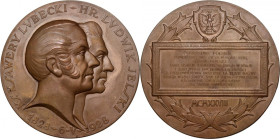 II RP, medal z 1928 roku, 100-lecie Banku Polskiego, Lubecki-Jelski