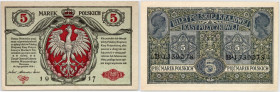 Generalne Gubernatorstwo, 5 marek polskich 9.12.1916, Generał, Biletów, seria B