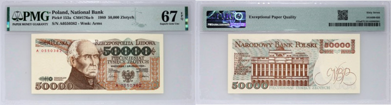 PRL, 50000 złotych 1.12.1989, seria A Numer 0550382. Pierwsza rzadka seria. Pięk...