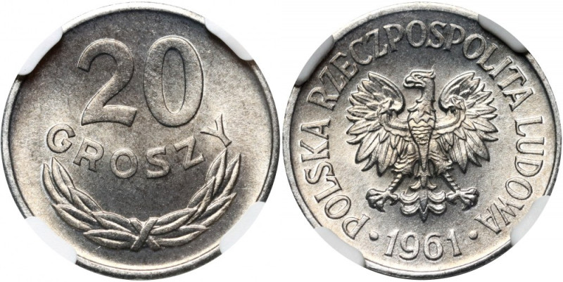 PRL, 20 groszy 1961, Warszawa Piękny egzemplarz. Reference: Parchimowicz 208b
G...