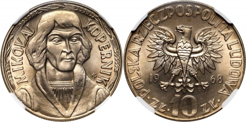 PRL, 10 złotych 1968, Mikołaj Kopernik Reference: Parchimowicz 232b
Grade: NGC ...