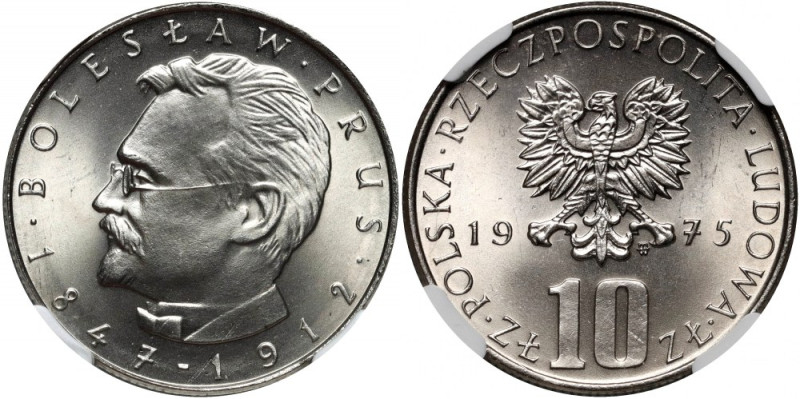 PRL, 10 złotych 1975, Bolesław Prus Reference: Parchimowicz 242a
Grade: NGC MS6...