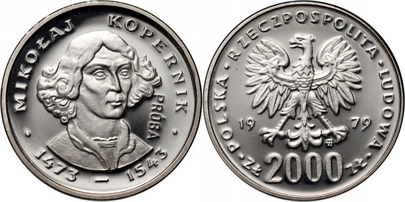 PRL, 2000 złotych 1979, Mikołaj Kopernik, PRÓBA, Nikiel Nakład 500 sztuk.&nbsp; ...