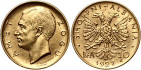 Albania, Amet Zogu, 10 Franga Ari 1927 R, Rome