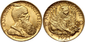 Albania, Skanderbeg, 20 Franga Ari 1927 V, Vienna
