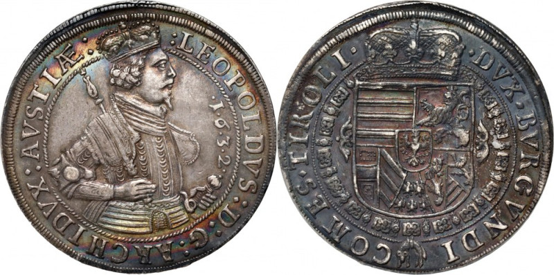 Austria, Tyrol, Leopold V, Thaler 1632, Hall Silver 28,50 g. Natural, colorful p...